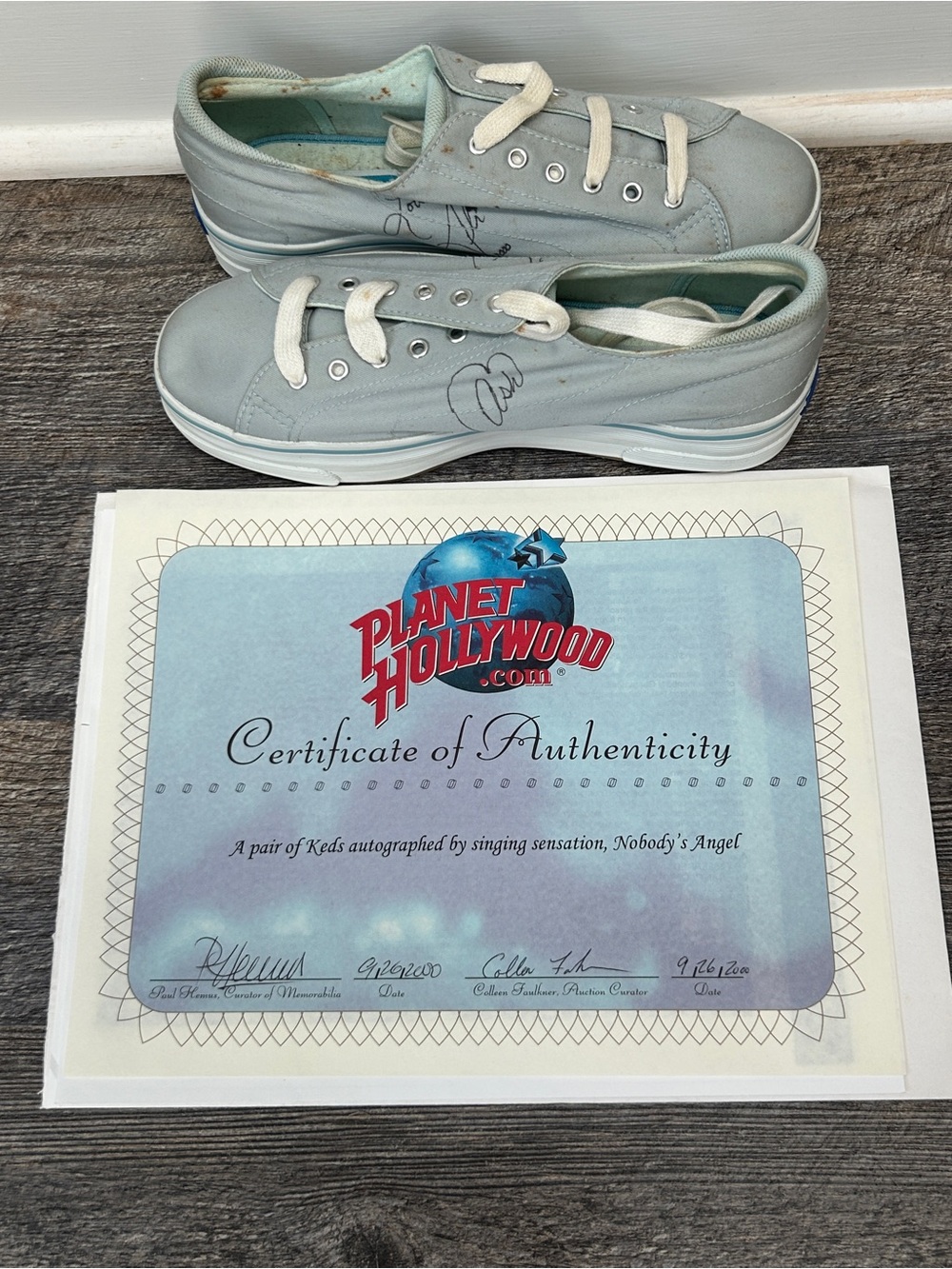 Nobody’s Angel OOAK SIGNED Pair of Keds Shoes 2000 with COA The Parent Trap 1998